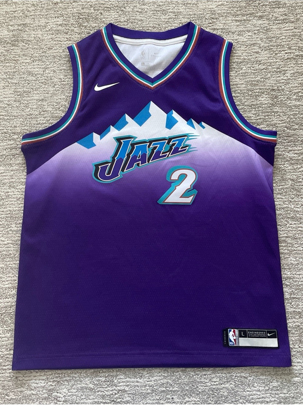 Nike Utah Jazz Joe Ingles Purple Mountain Swingman Jersey Youth Large NBA #2